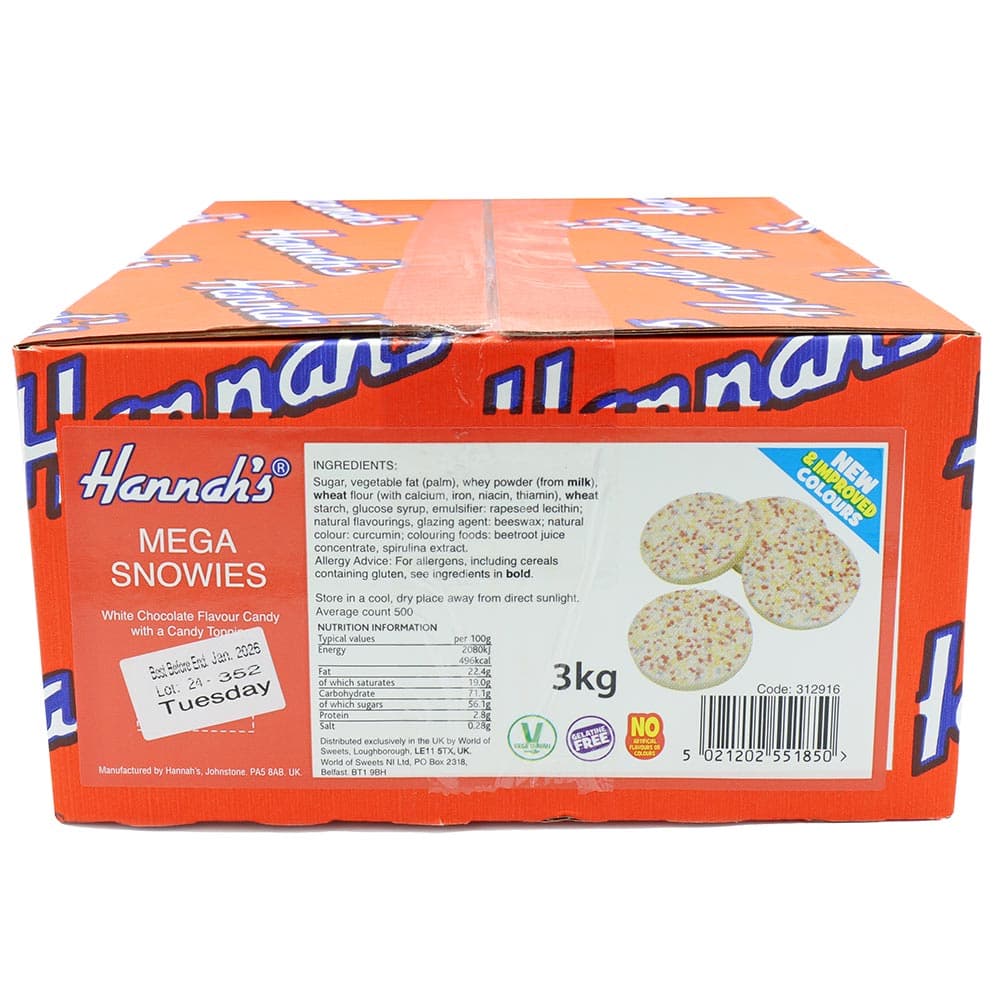 Hannah's Mega Snowies 3kg 3000g