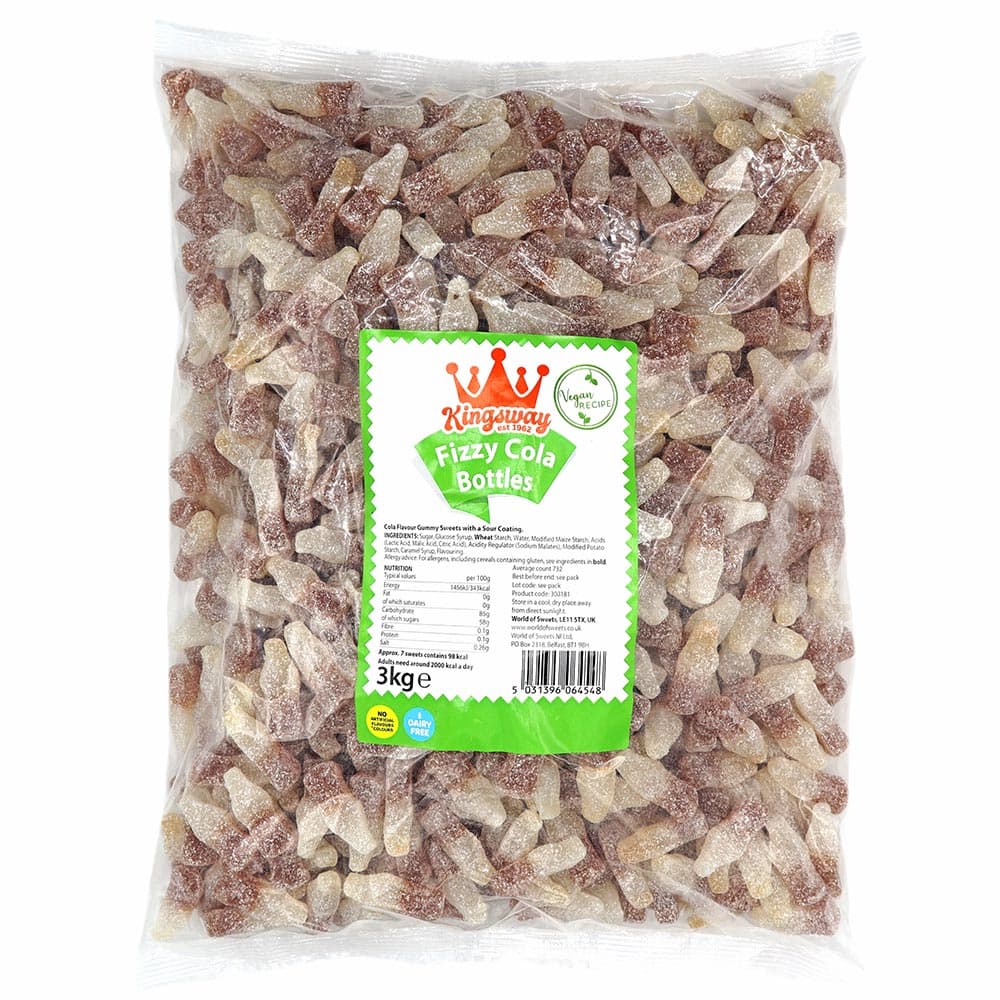 Kingsway Fizzy Cola Bottles 3kg 3000g