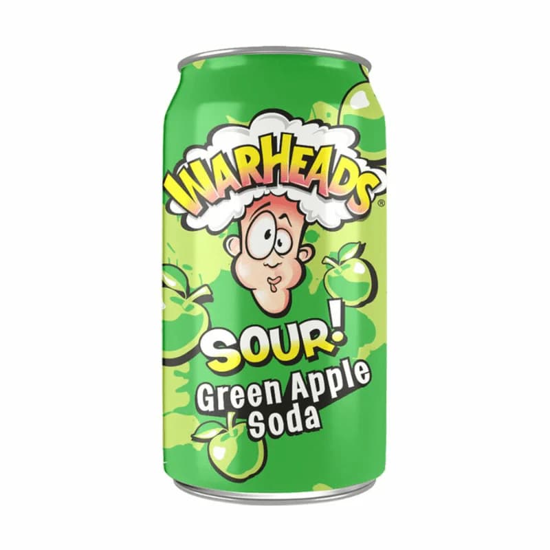 Warheads Sour Green Apple Soda 330ml Can
