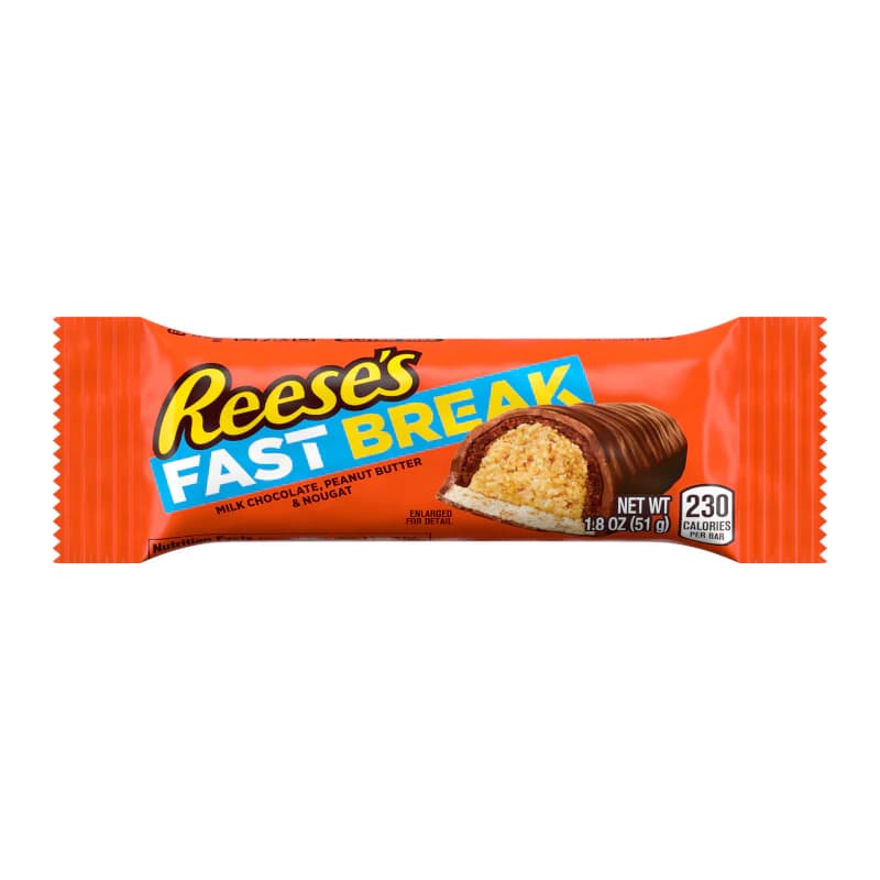 Reese's Fast Break Milk Chocolate Peanut & Nougat Candy Bar