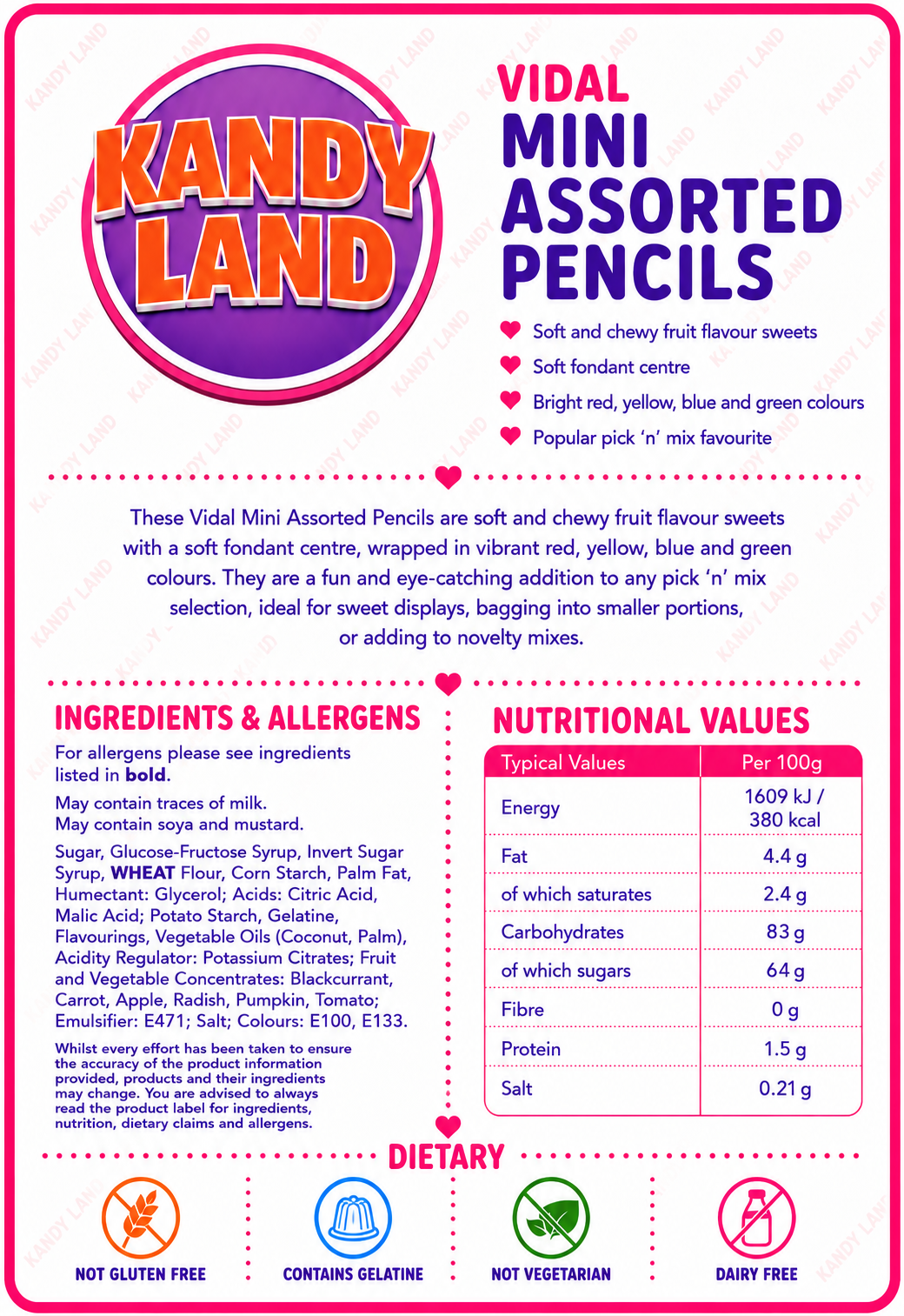 Assorted Pencils 100g