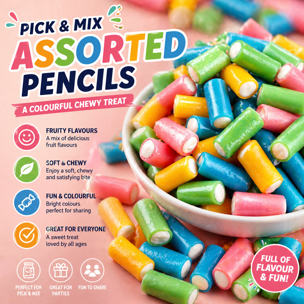 Assorted Pencils 100g