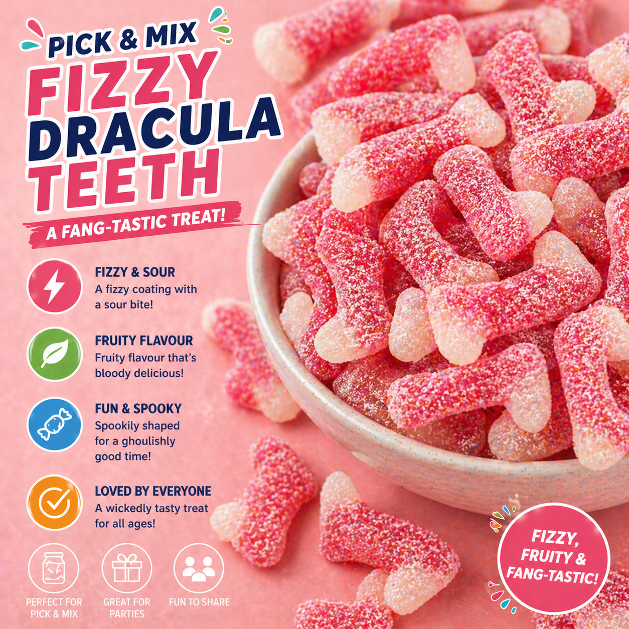 Fizzy Dracula Teeth 100g