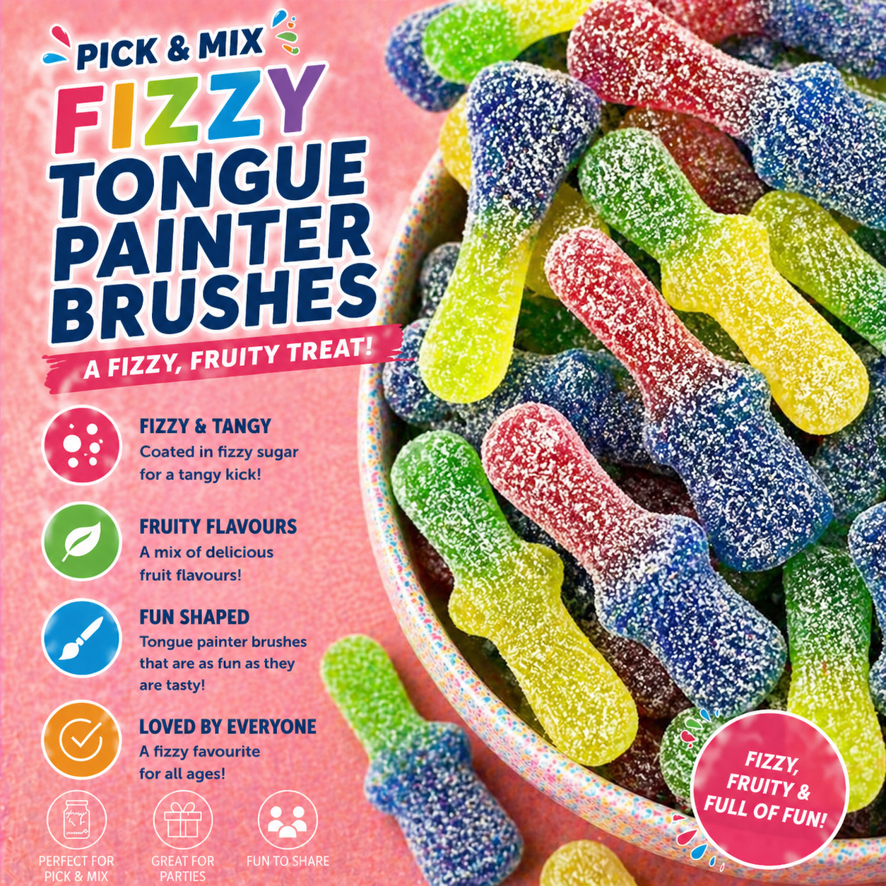 Fizzy Tongue Painting Brushes 100g