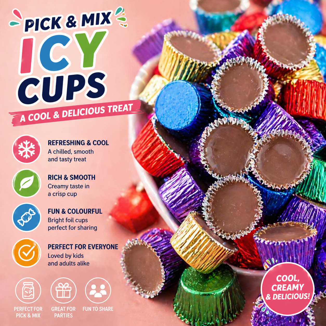 Icy Chocolate Cups 100g