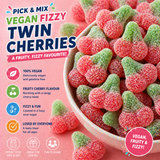 Vegan Fizzy Twin Cherries 100g