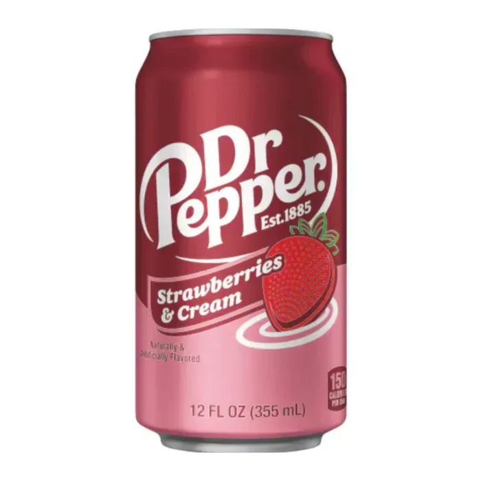 Dr Pepper Strawberries & Cream Limited Edition Soda, 12 fl oz (355 ml)