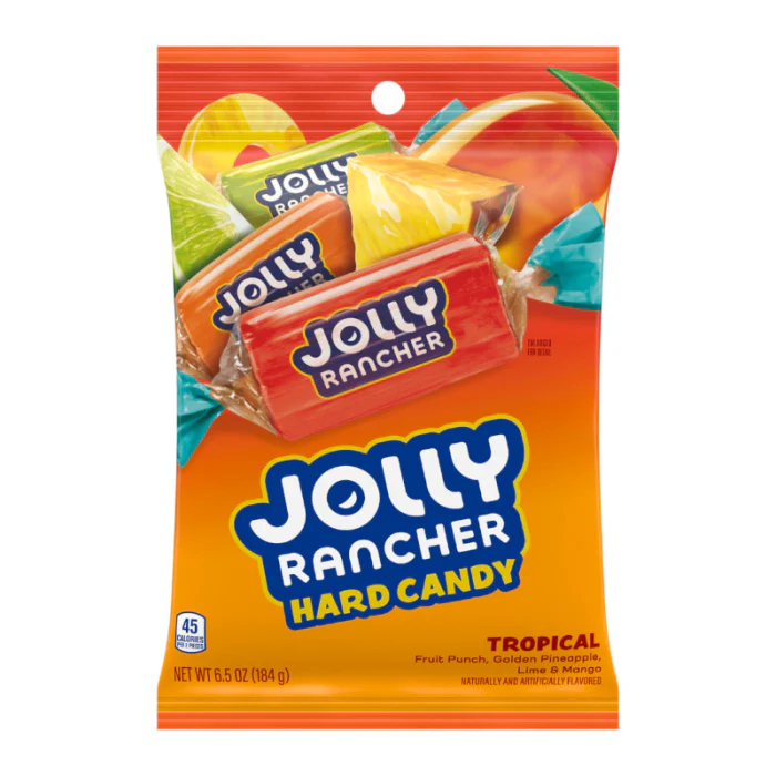 Jolly Rancher Tropical Hard Candy 184g Peg Bag