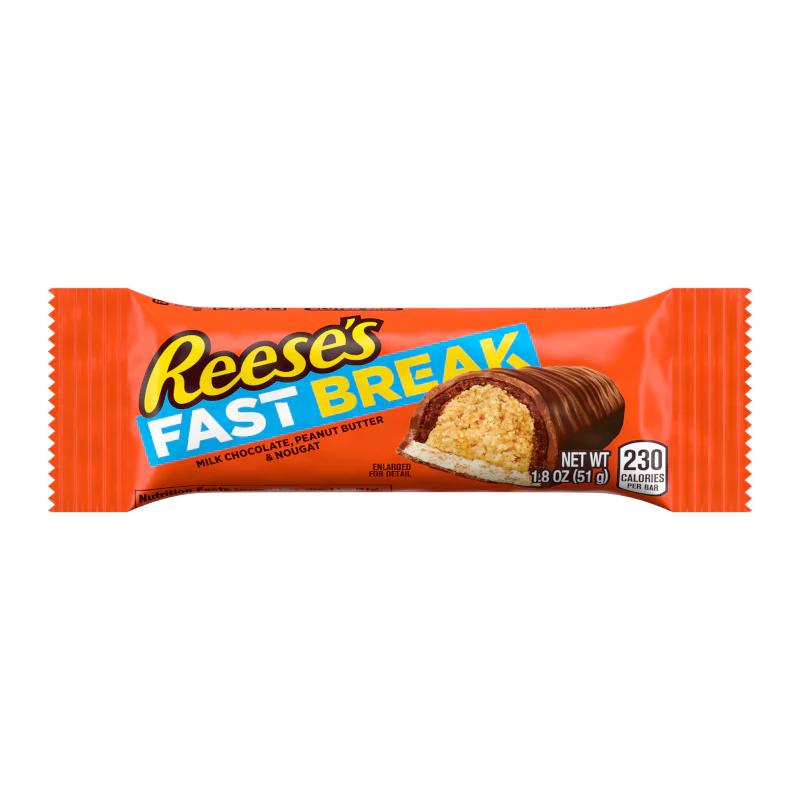 Reese's Fast Break Milk Chocolate Peanut & Nougat Candy Bar